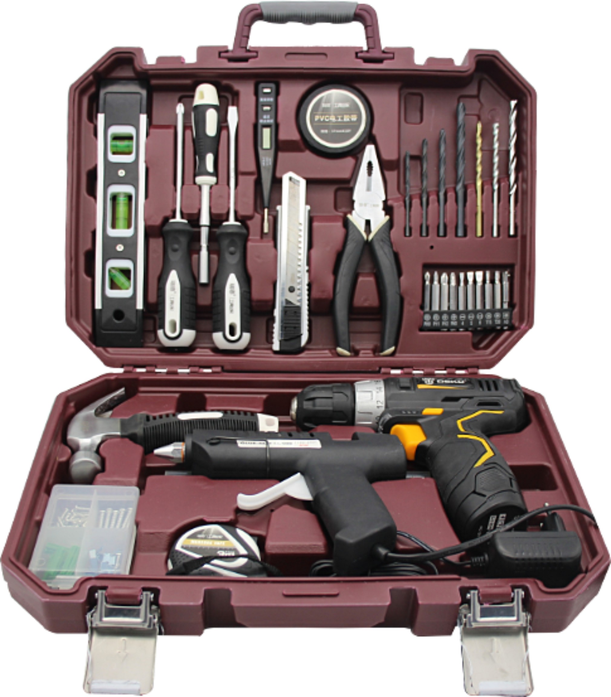 瑞德工具箱家用五金多功能套装维修充电钻电工组套木工组合 12v锂电钻