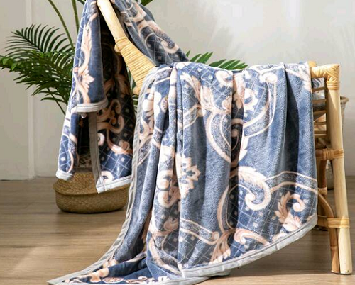 花雨伞法兰绒欧典格调毯床上用品礼品180×200cm